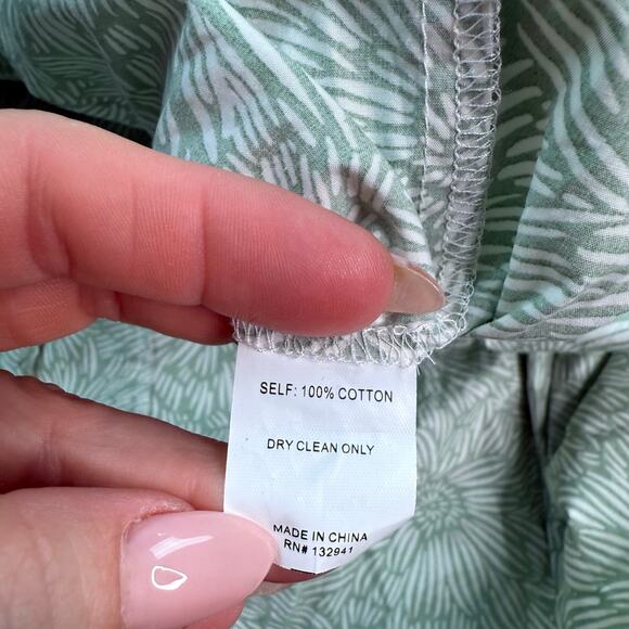 Amanda Uprichard Revolve Puff Sleeve Floral Green Sicily Midi Dress Size XS - Picture 7 of 16